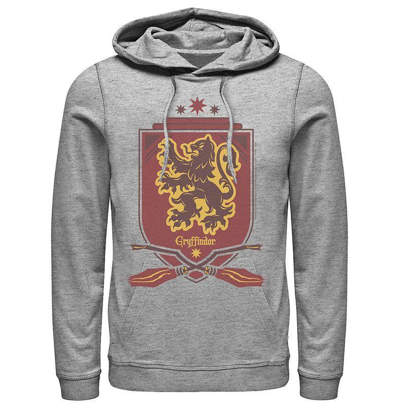 Mens Harry Potter Gryffindor Quidditch Shield Hoodie Athletic Grey Product Image