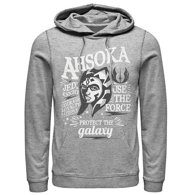 Mens Star Wars Ahsoka Head Shot Quote Collage Hoodie Athletic Grey Product Image