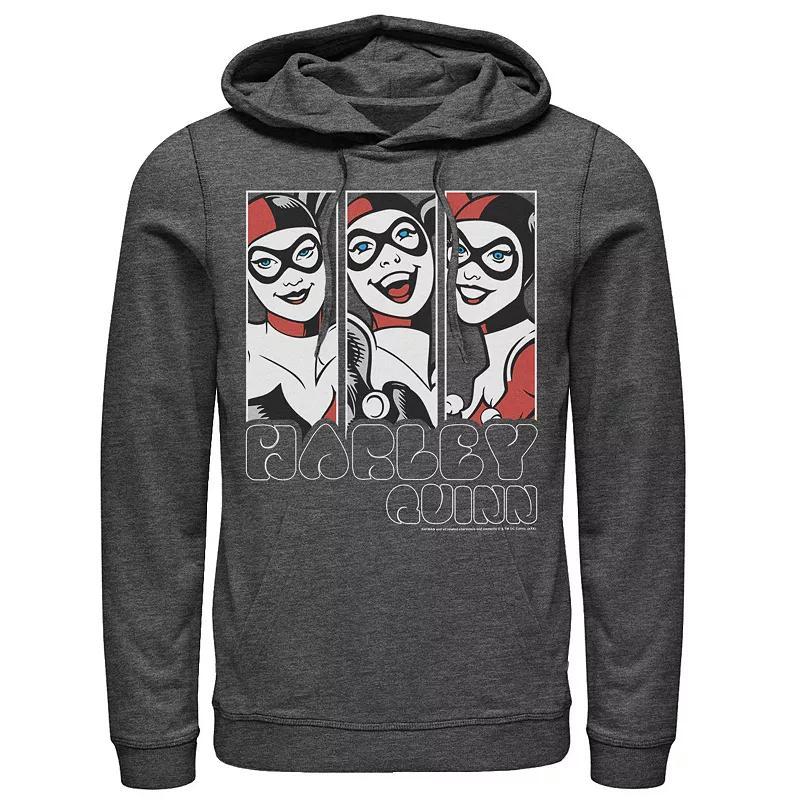 Mens Batman Harley Quinn Vintage Portrait Panel Hoodie Product Image