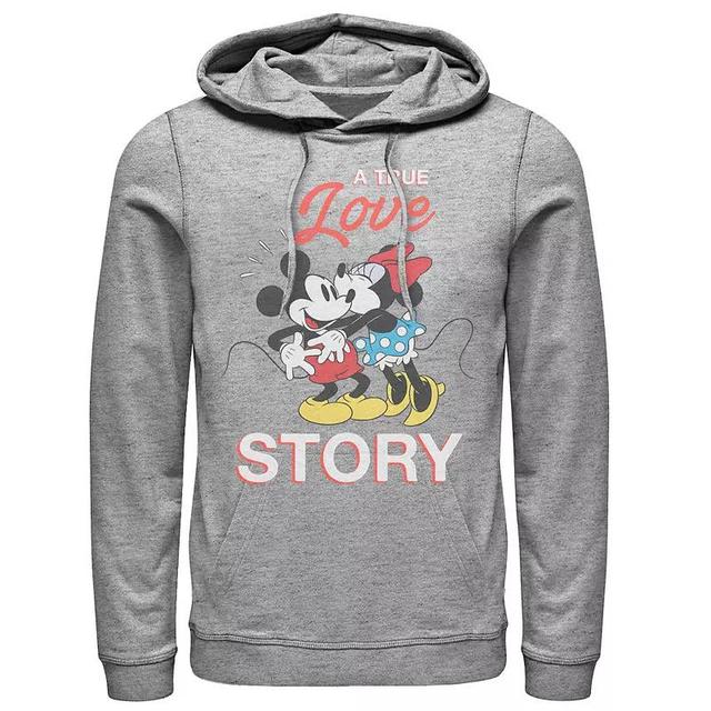 Disneys Mickey & Minnie Mouse Valentine Love Mens Hoodie Athletic Grey Product Image