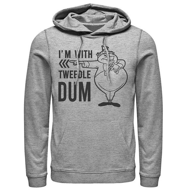 Disneys Alice In Wonderland Im With Tweedledum Mens Hoodie Athletic Grey Product Image