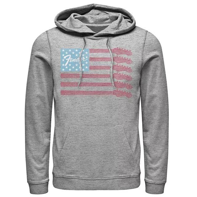 Mens Fender Guitar Flag Americana Rock Hoodie Athletic Grey Product Image