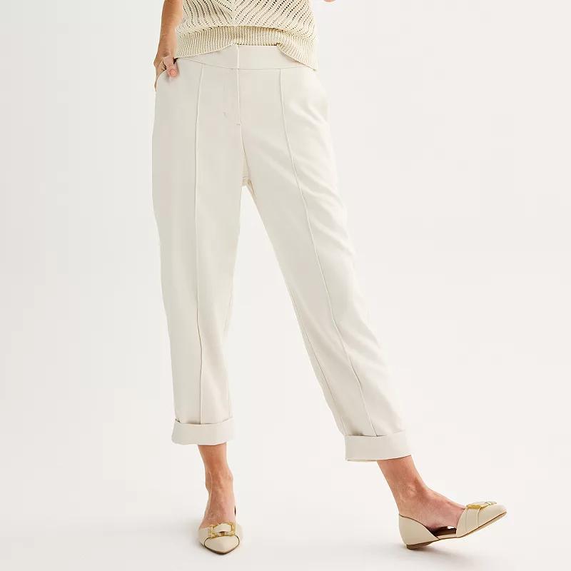 Womens Nine West Pintuck Roll Cuff Pants Product Image