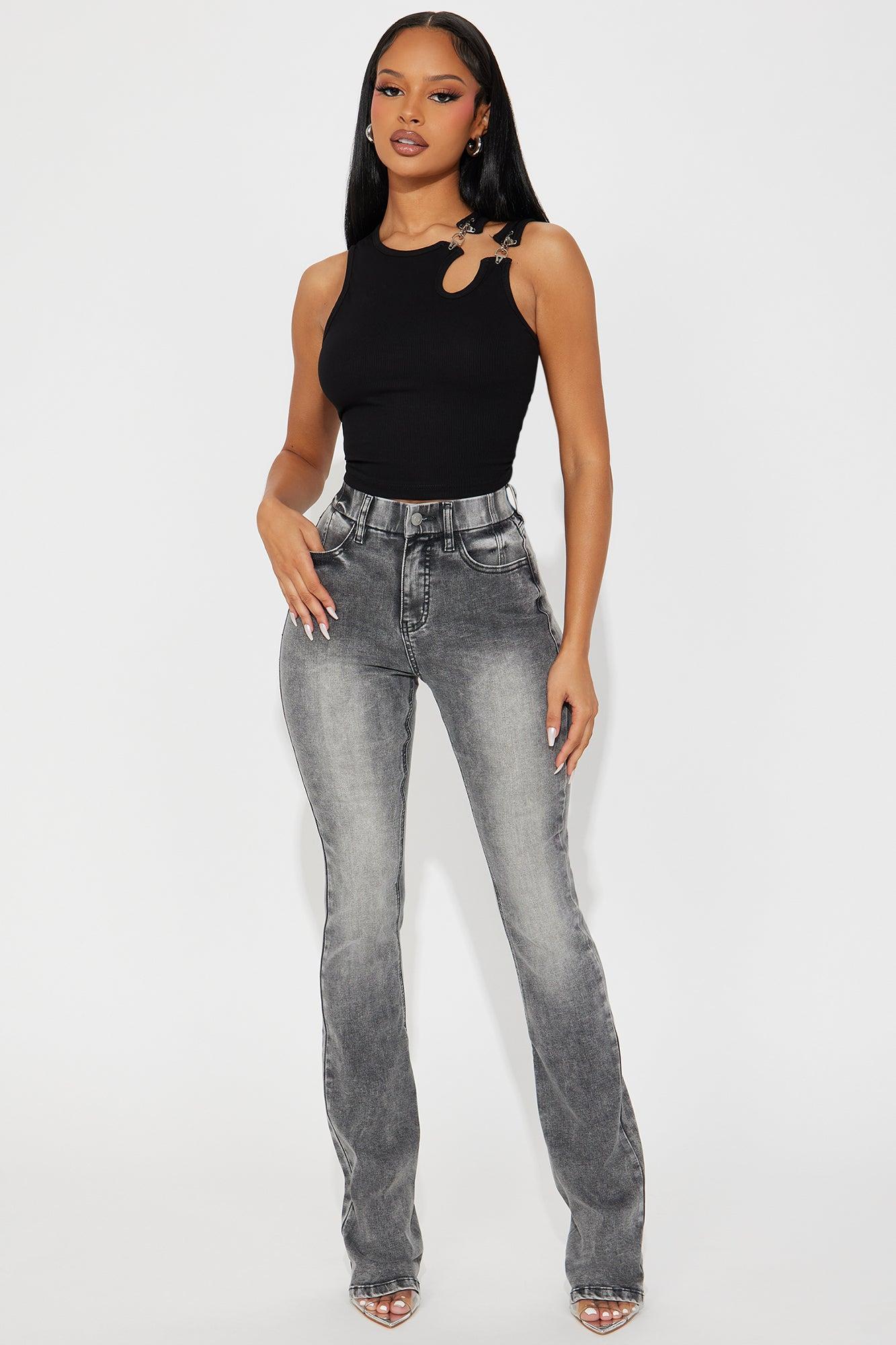 Tall She Stands Out Tummy Control Bootcut Jeans - Grey Product Image