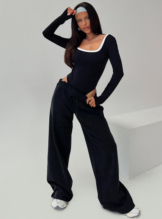 Ender Contrast Trim Bodysuit Black Product Image