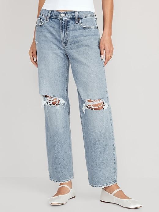 Mid-Rise Boyfriend Loose Jeans product image