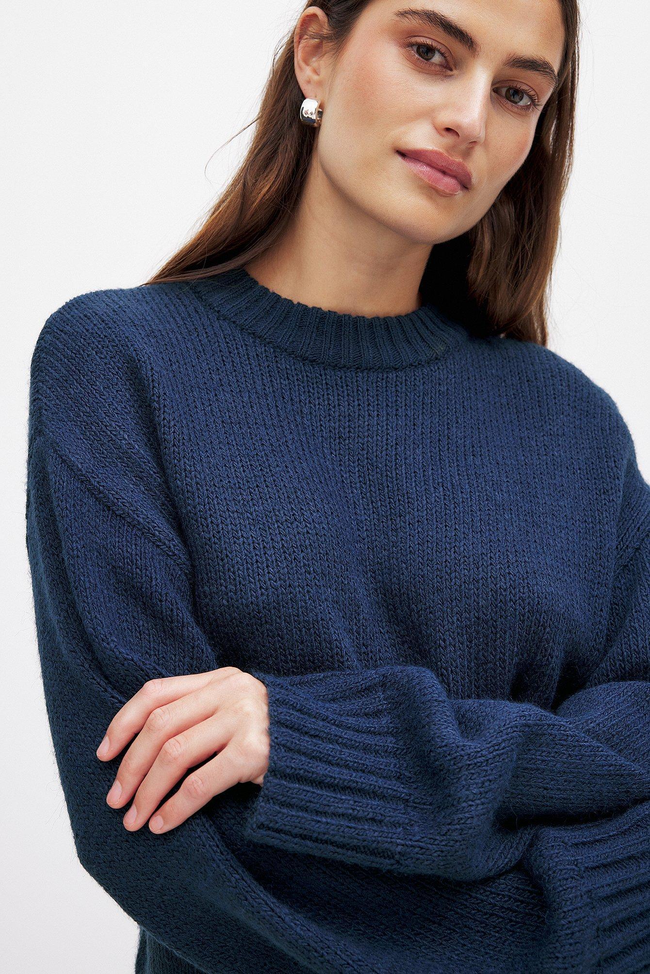 Round Neck Knitted Sweater Product Image