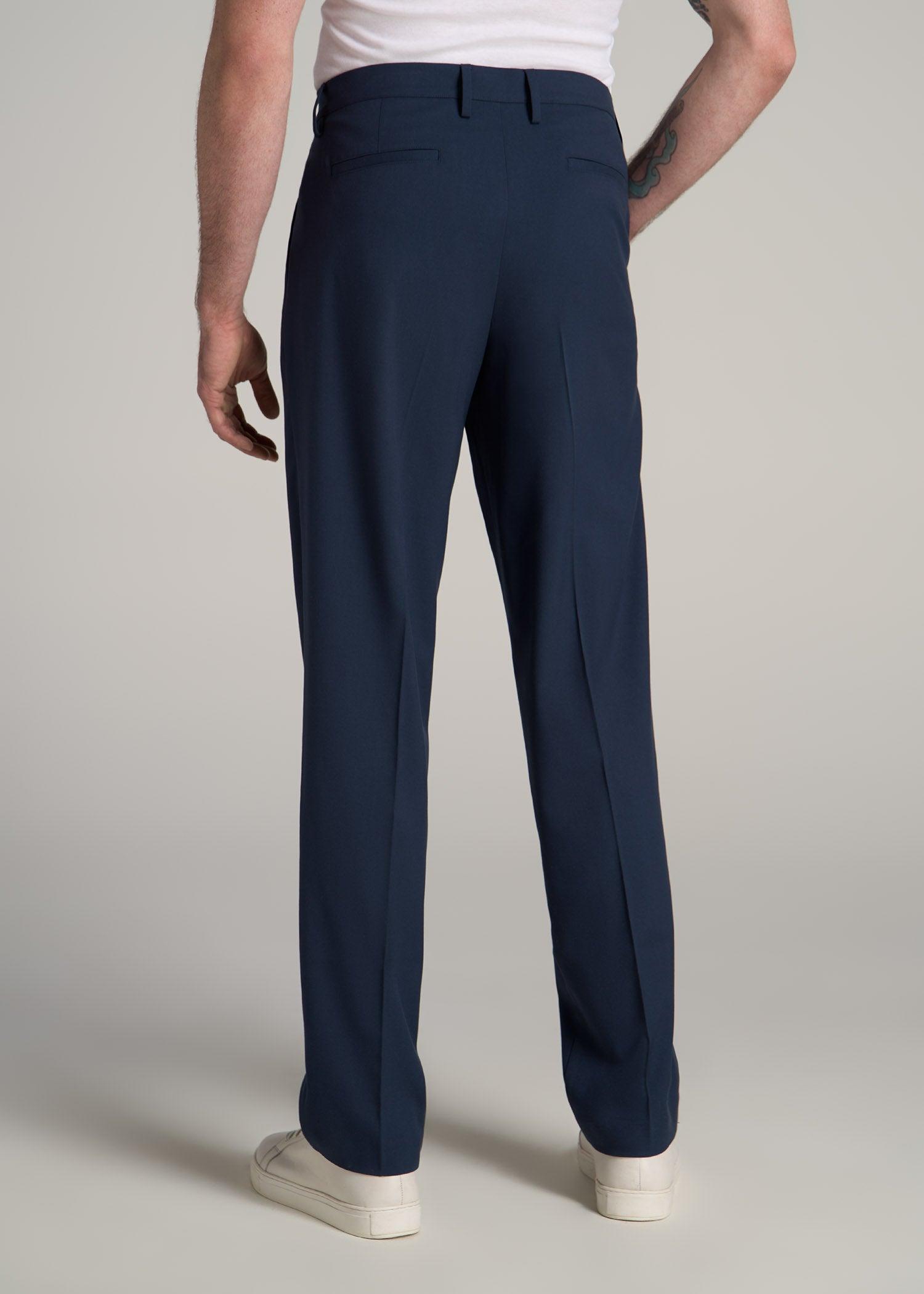 Tall Men's Relaxed Pleated Trouser in Deep Cove Male Product Image