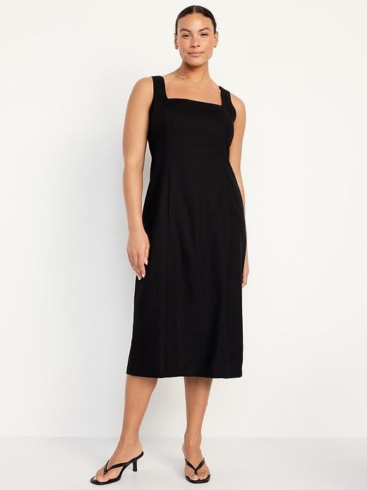 Sleeveless Square-Neck Midi Dress Product Image