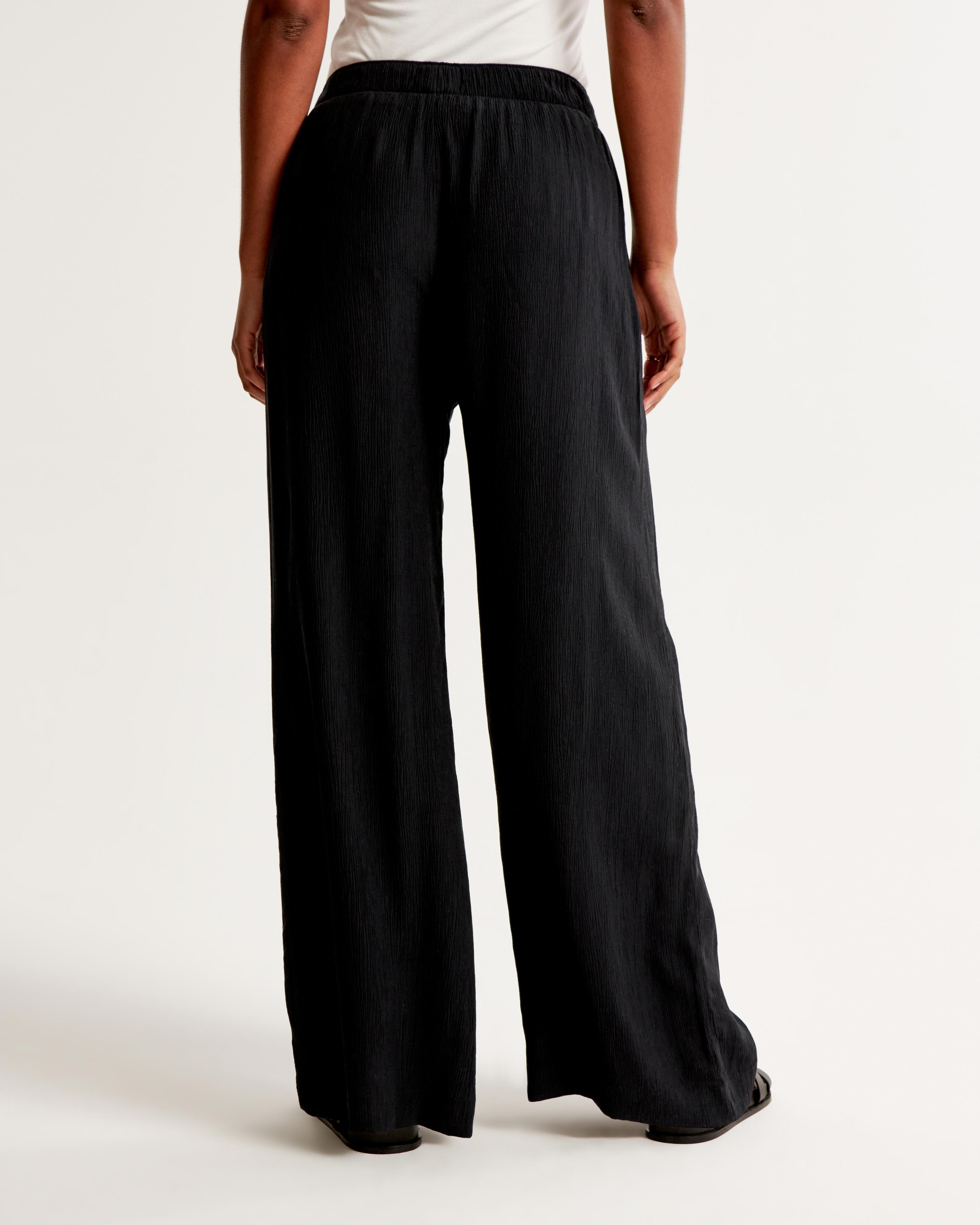 Crinkle Textured Pull-On Pant Product Image