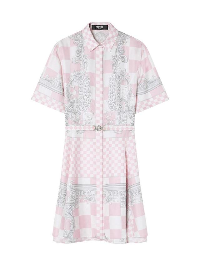 Womens Belted Silk Shirtdress Product Image