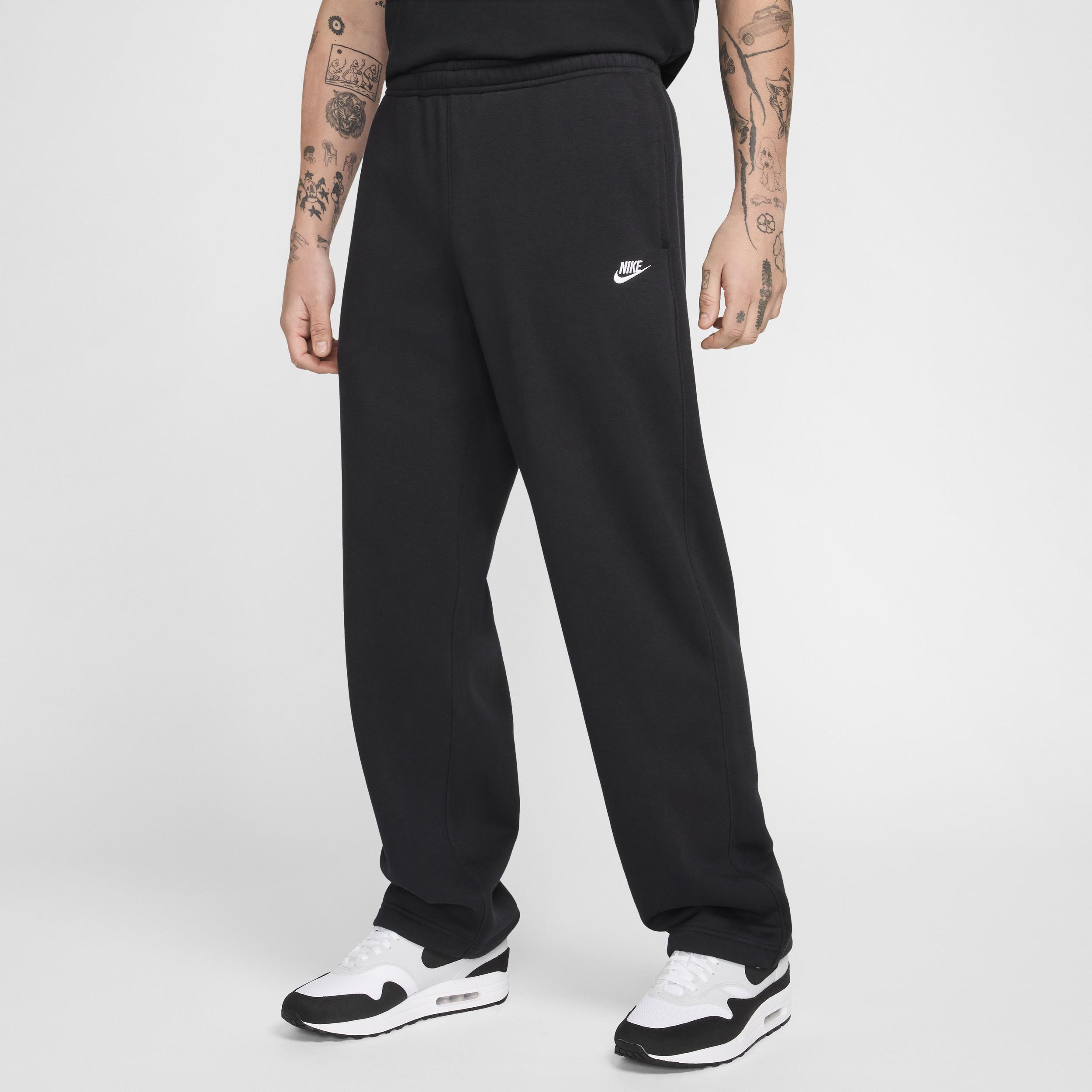 Nike Mens Nike Club BB Fleece Bungee Pants - Mens Black/White Product Image