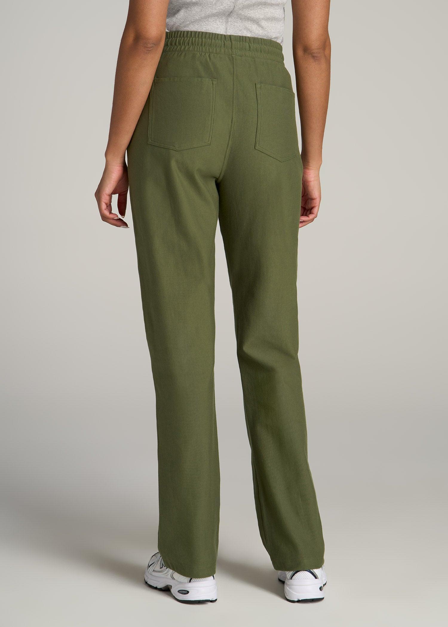 Pull-On Straight Leg Knit Pants for Tall Women in Bright Olive Female Product Image