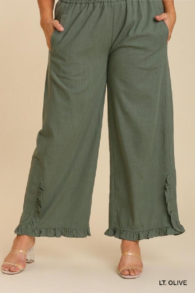 Ruffle Hem Pant Curvy Female Product Image