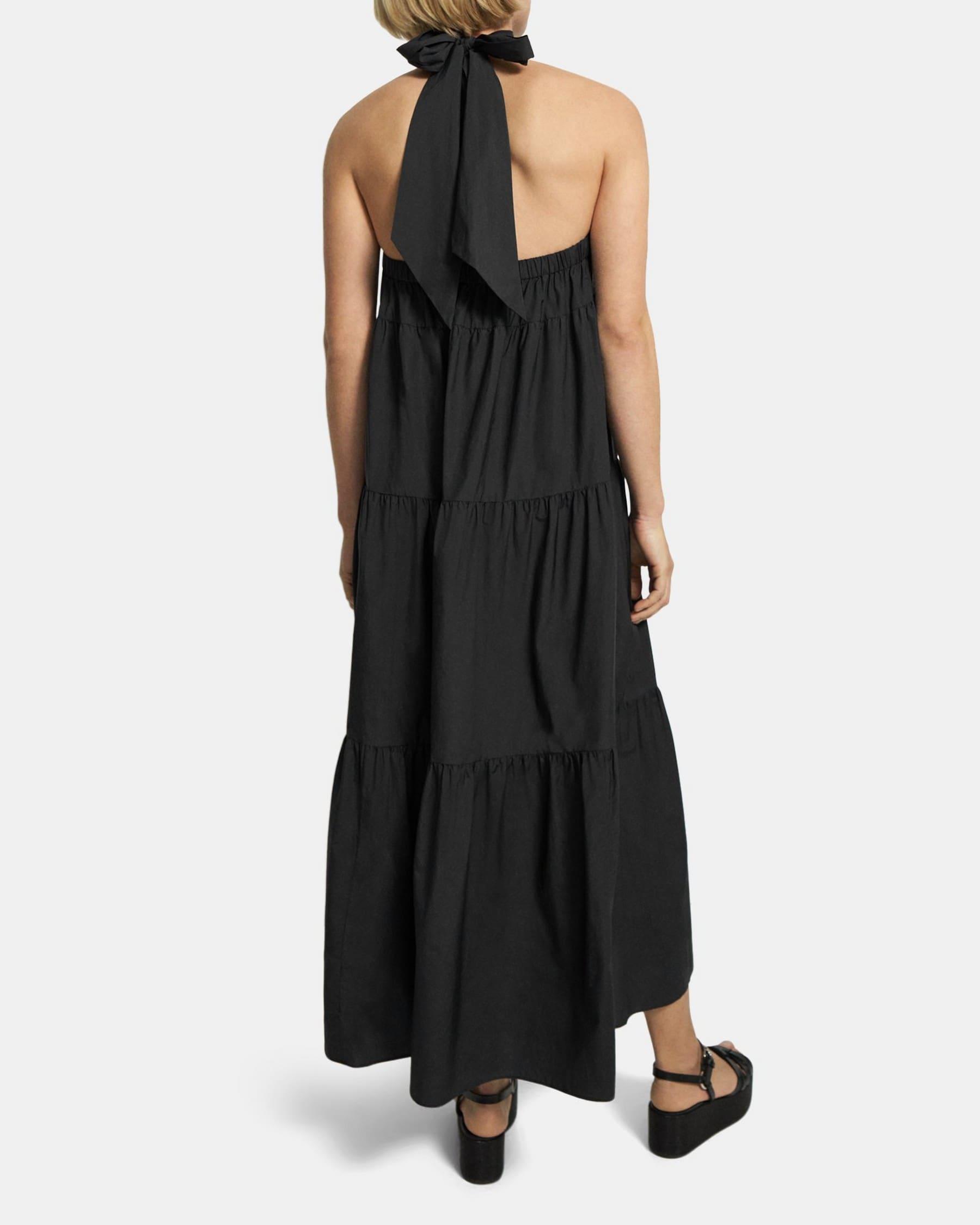 Tiered Halter Maxi Dress in Cotton Blend Product Image