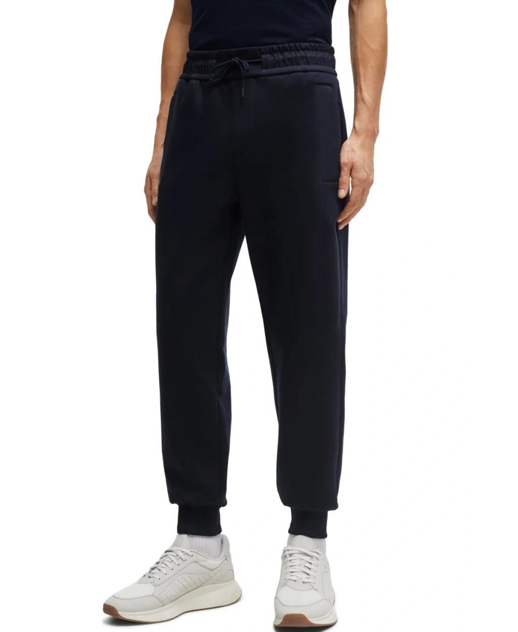 Boss By  Men's Mesh Trim Tracksuit Bottoms In Dark Blue Product Image