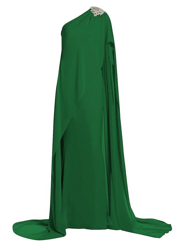 Womens Gloria One-Shoulder Cape Gown Product Image