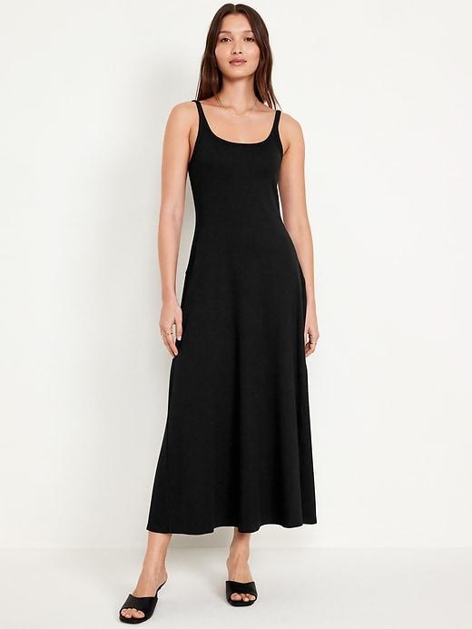 Fit & Flare Rib-Knit Maxi Dress Product Image