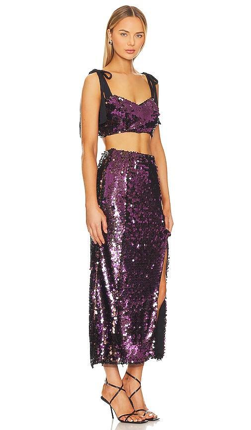 Free People Star Bright Sequin Two-Piece Crop Top & Midi Skirt Product Image