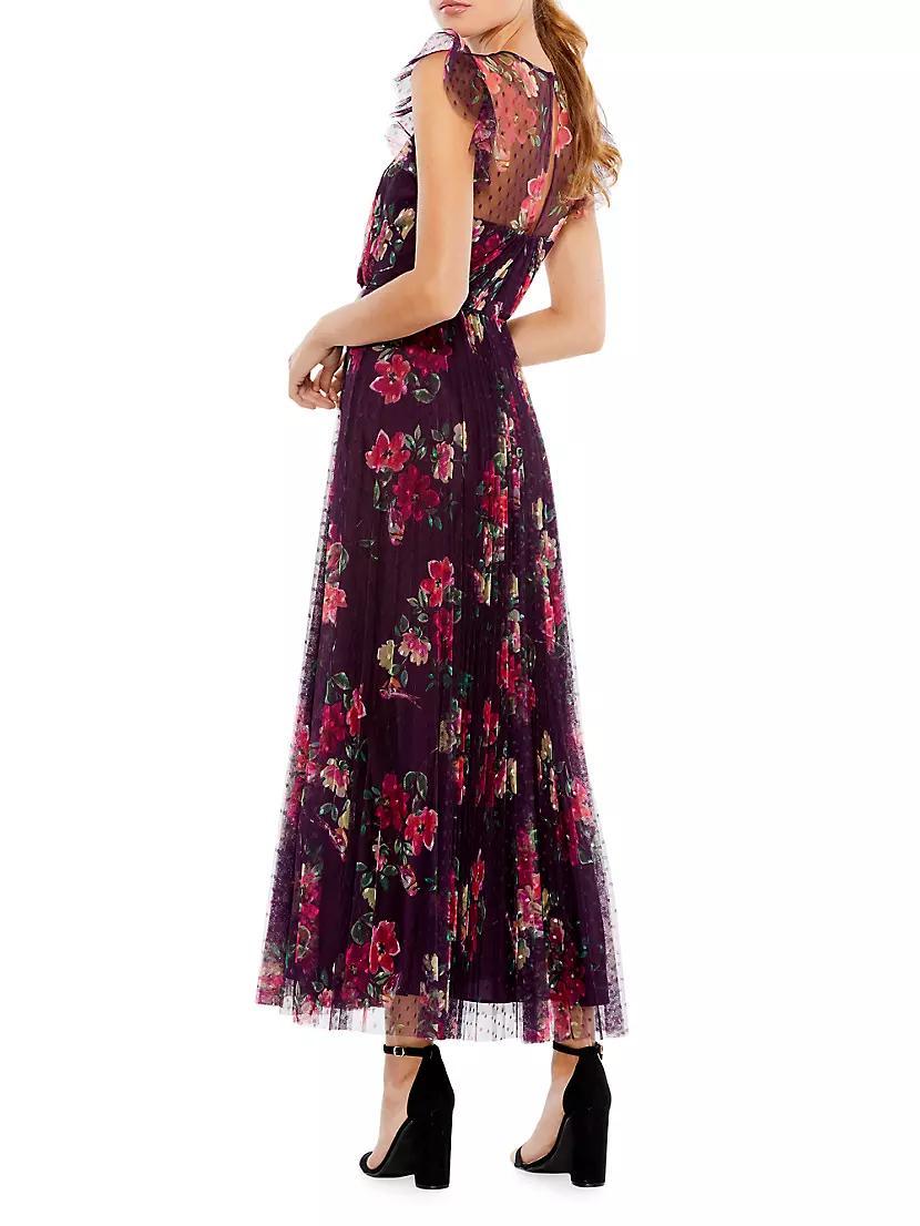 Ieena Cap Sleeve Floral A-Line Dress Product Image