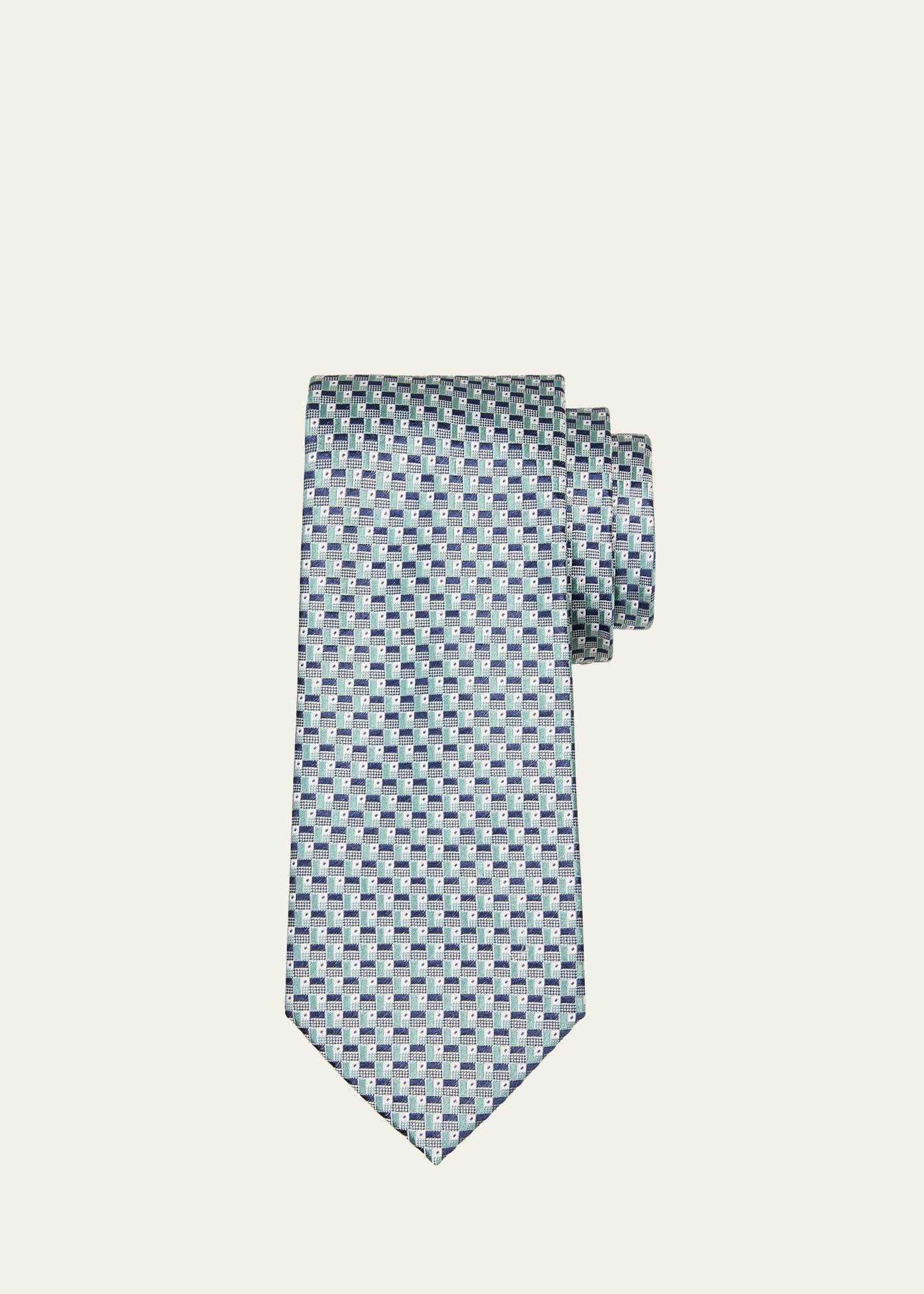 Mens Silk Jacquard Geometric Tie Product Image