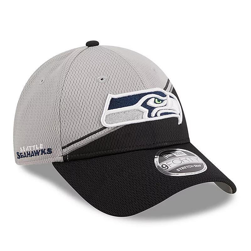 Mens New Era Gray/Black Seattle Seahawks 2023 Sideline 9FORTY Adjustable Hat Product Image