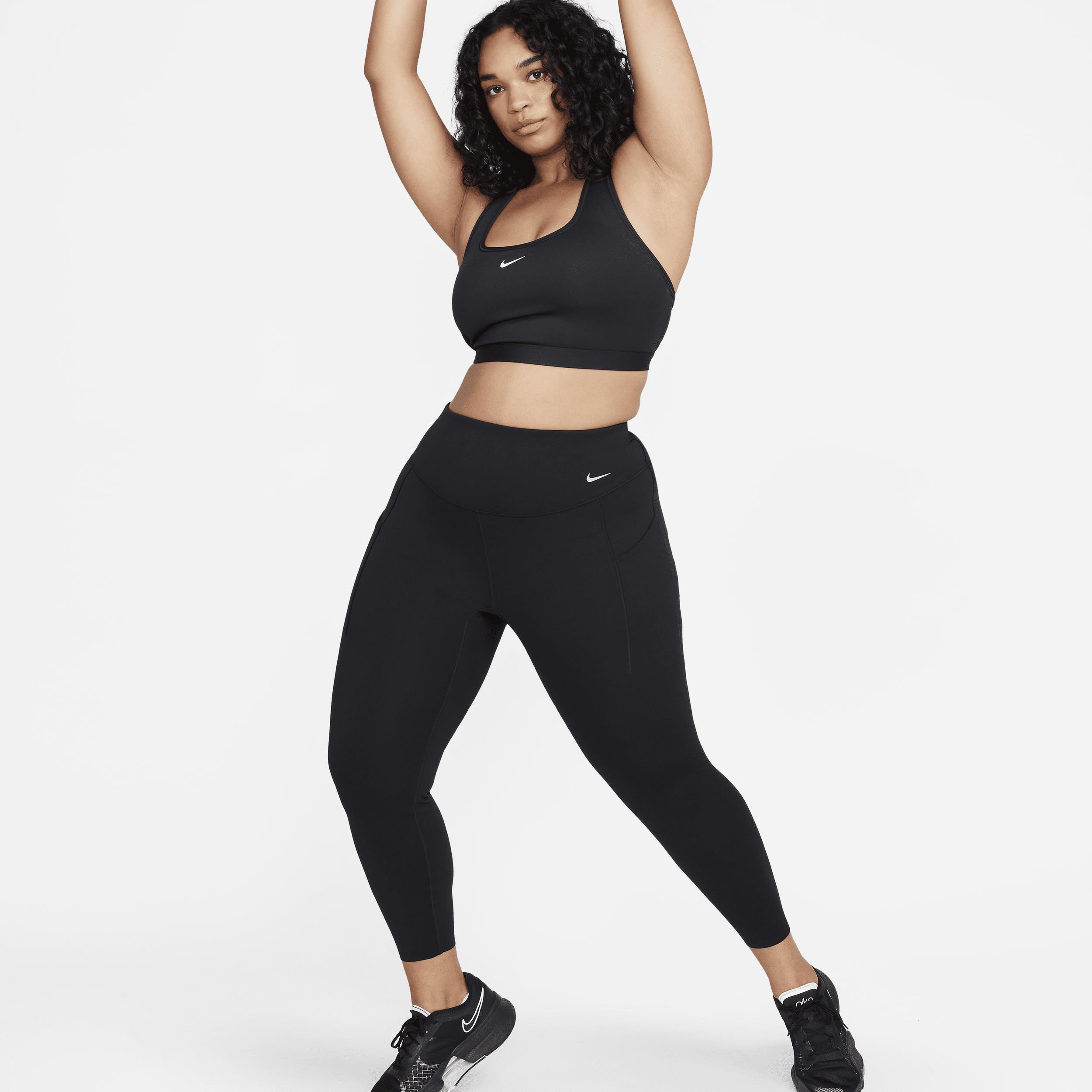 Nike Women's Universa Medium-Support High-Waisted 7/8 Leggings with Pockets (Plus Size) in Black, Size: 3X  Product Image