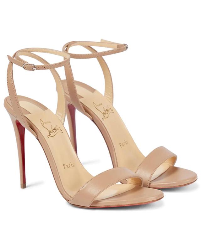 Loubigirl 100 Leather Sandals In Nude Product Image