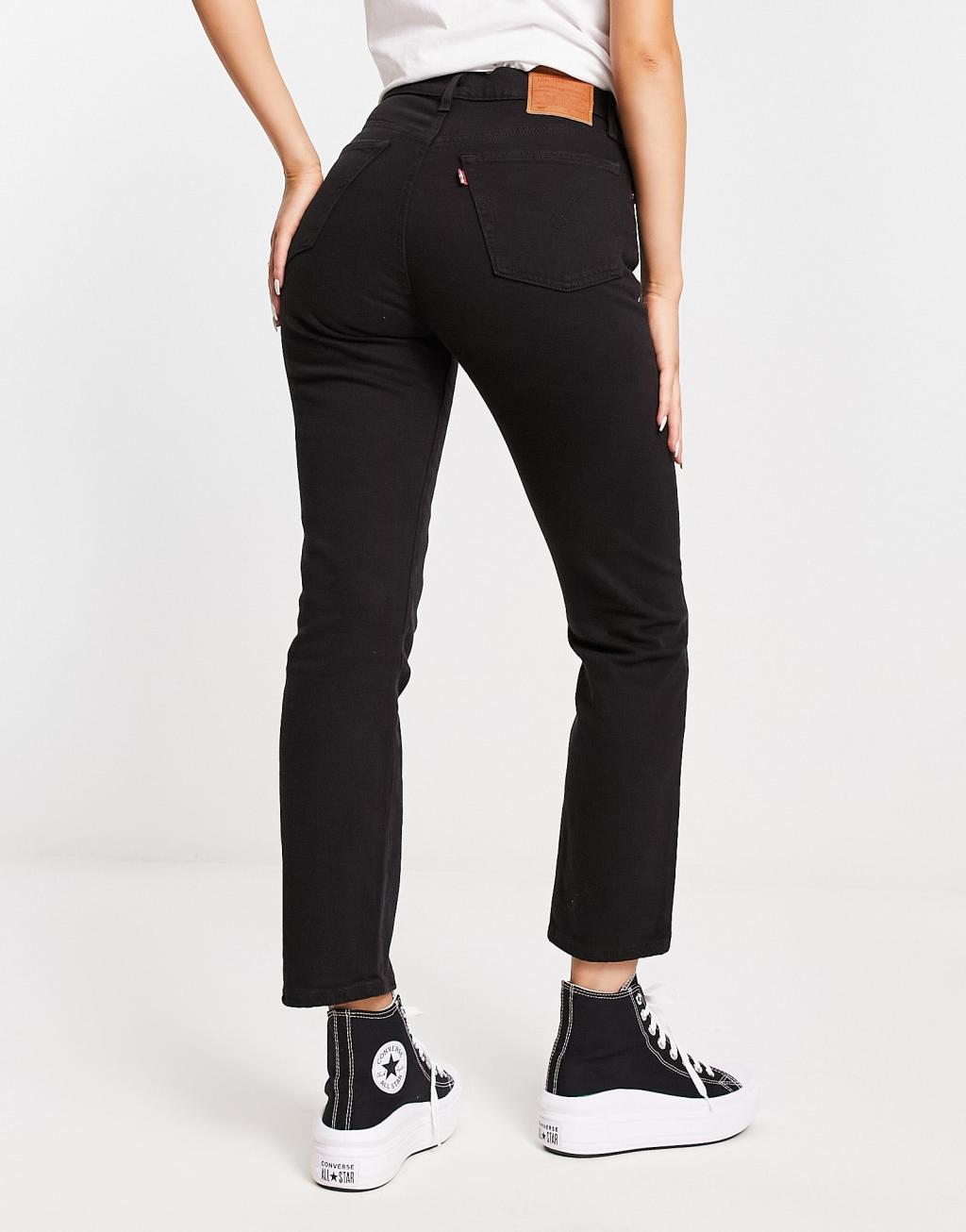 Levi's 501 straight fit crop jeans in black Product Image