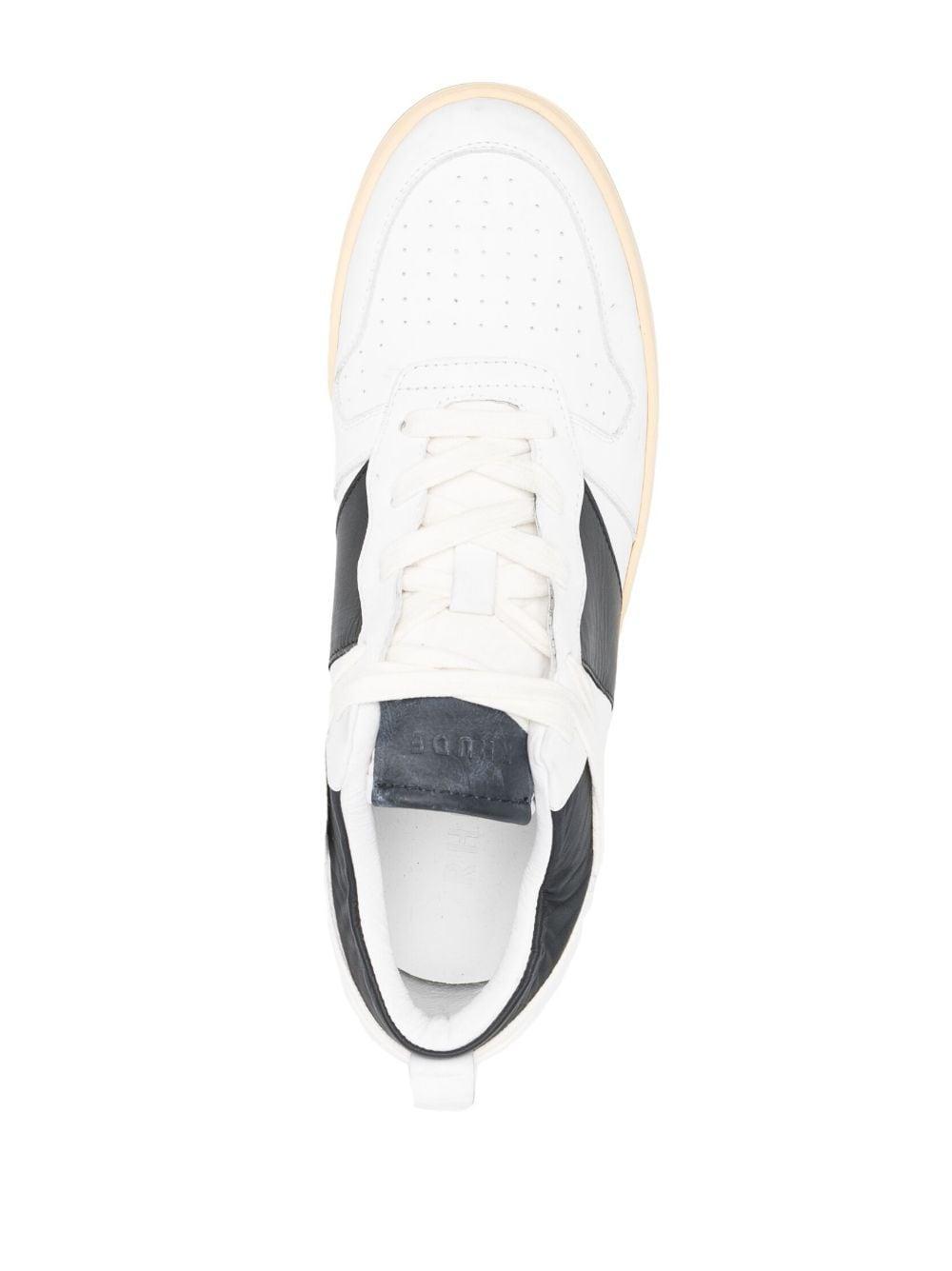 Rhecess Leather Low Top Sneakers In White Black Product Image