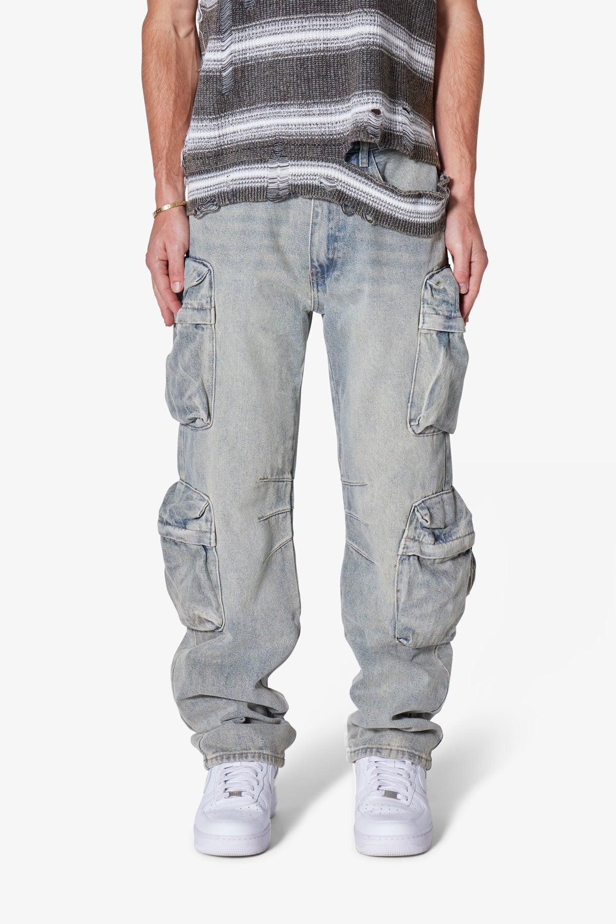 Wide Bellow Cargo Denim - Blue Product Image