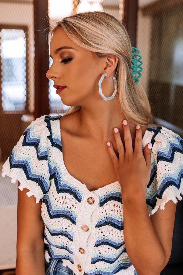 Summer Joy Hoop Earrings In Turquoise Product Image