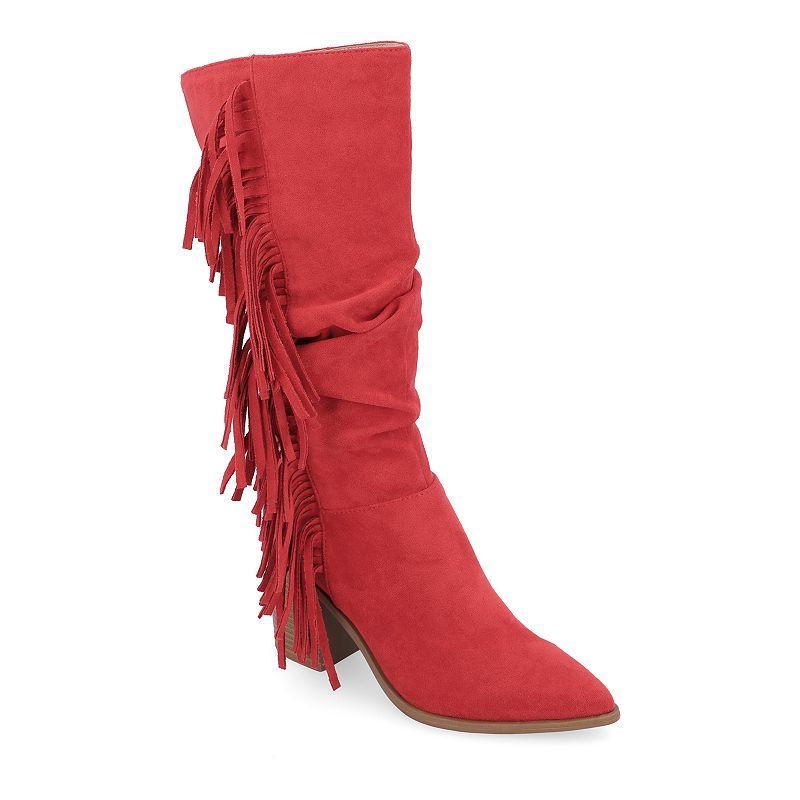 Journee Collection Womens Hartly Fringed Extra Wide Calf Dress Boot Product Image