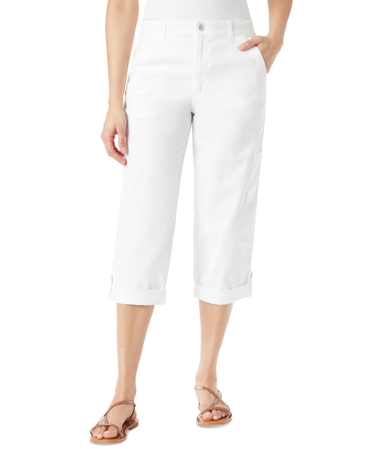 Gloria Vanderbilt Womens Adjustable-Hem Cargo Capri Pants Product Image