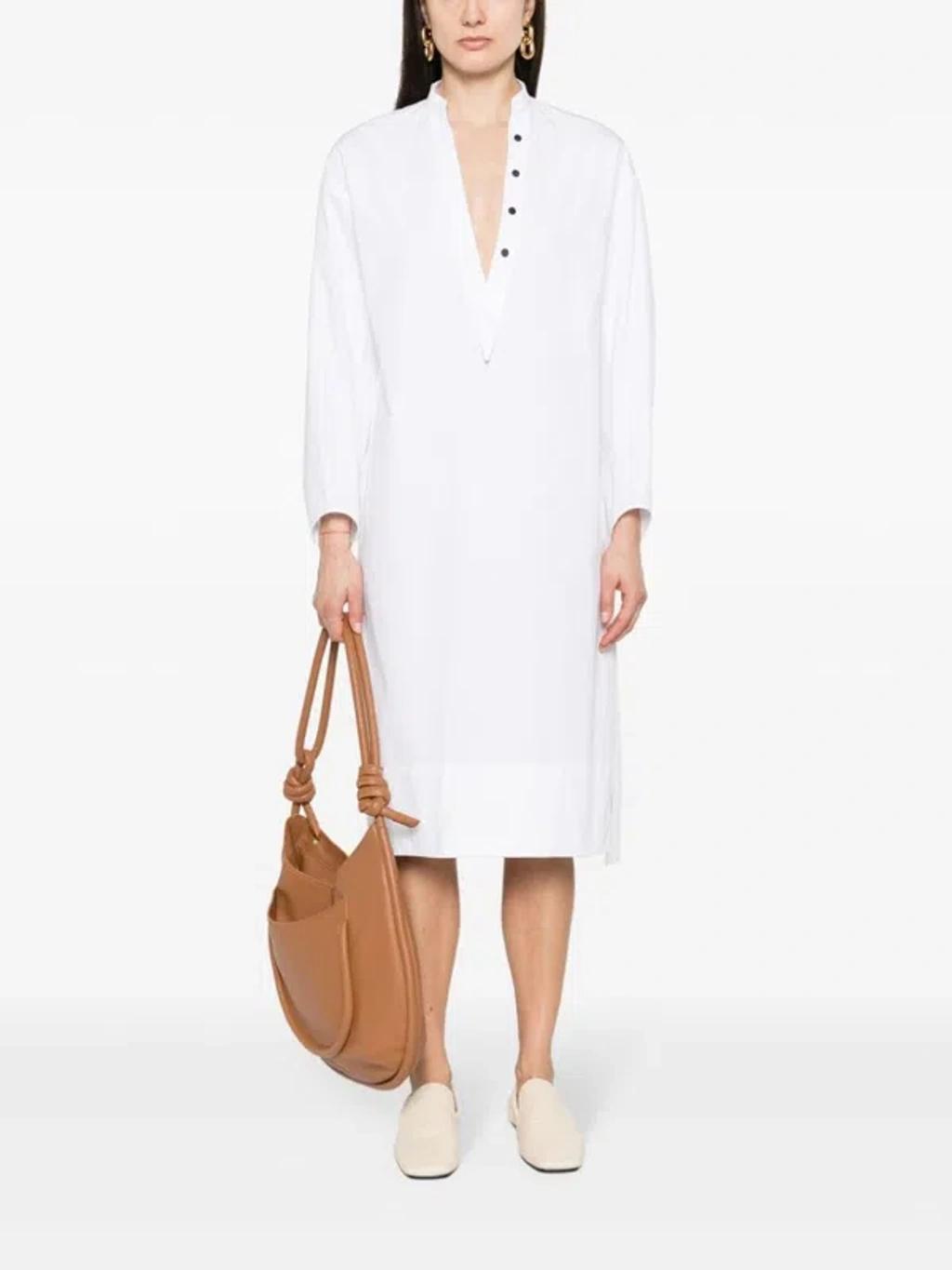 White Cotton Tunic Dress Product Image