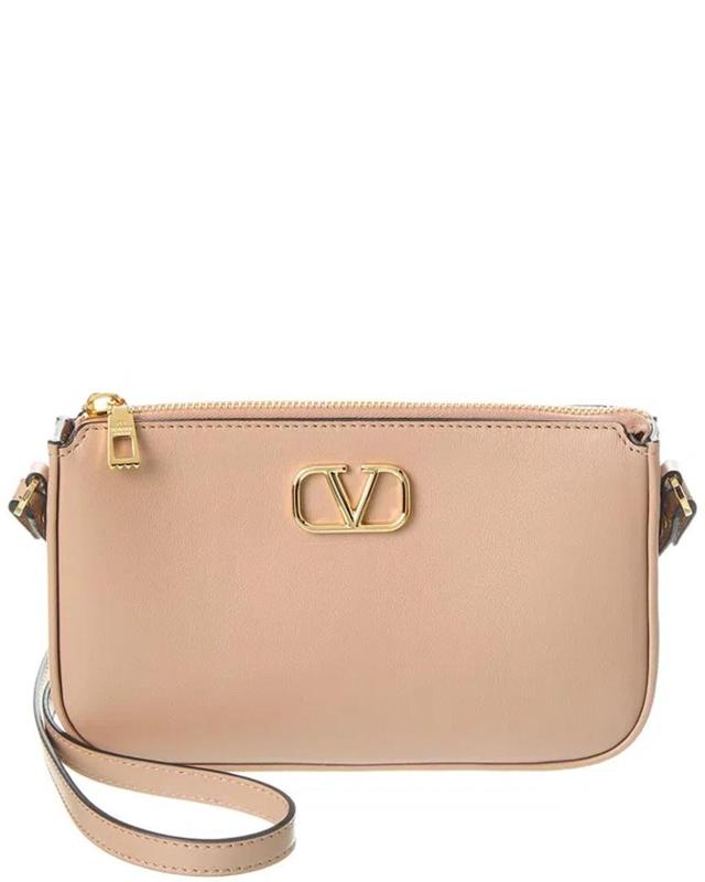 Valentino Vlogo Signature Mini Leather Crossbody In Pink Product Image