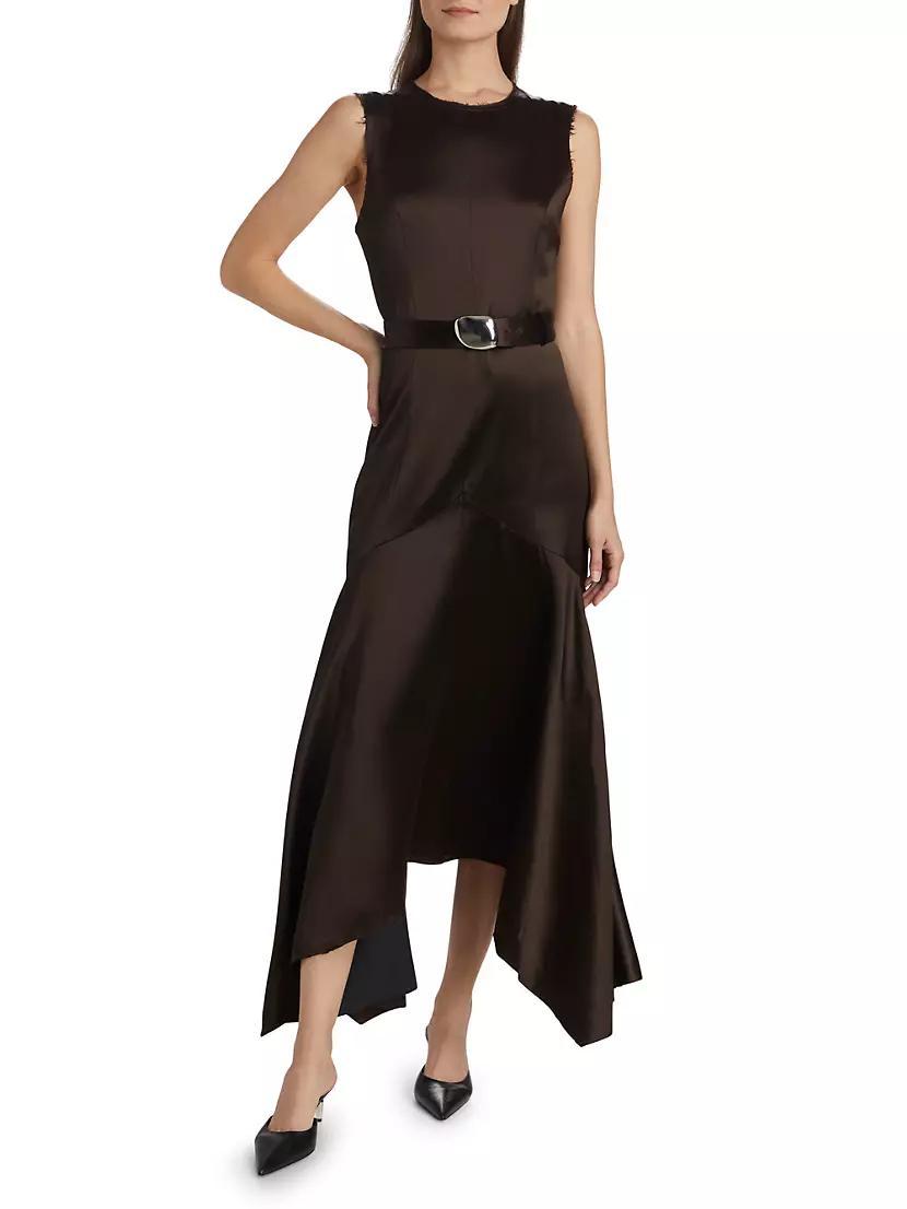 Carla Belted Satin Maxi Dress Product Image