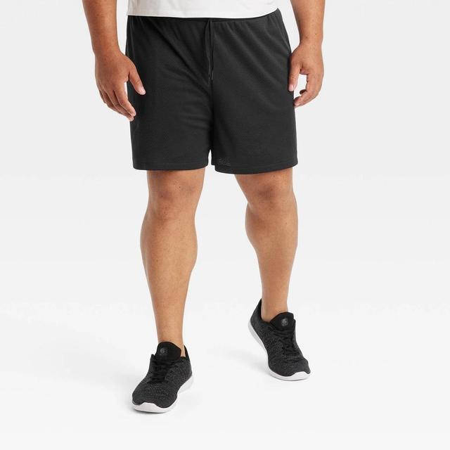 Mens 6 Big Mesh Shorts - All In Motion Black 3XL Product Image