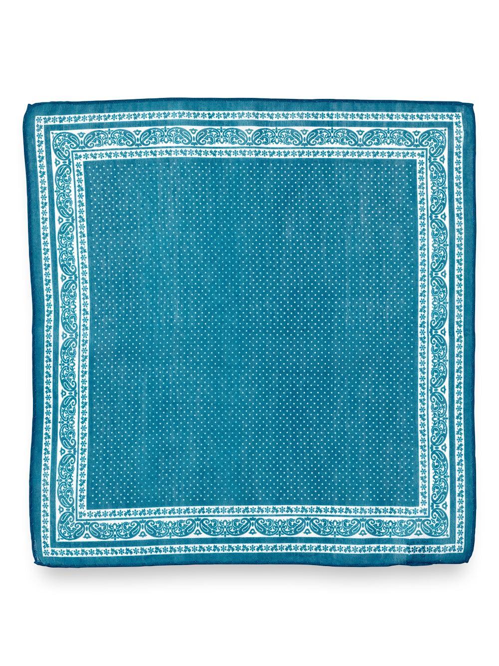 Paisley Cotton Blend Pocket Square - Teal Product Image