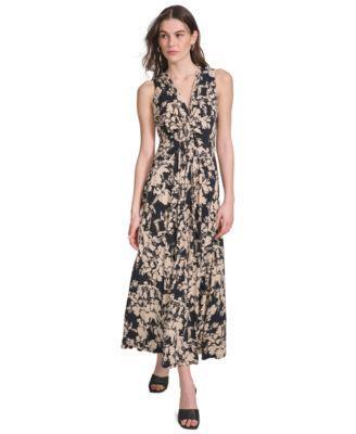 Women's Printed V-Neck Sleeveless Maxi Dress Product Image