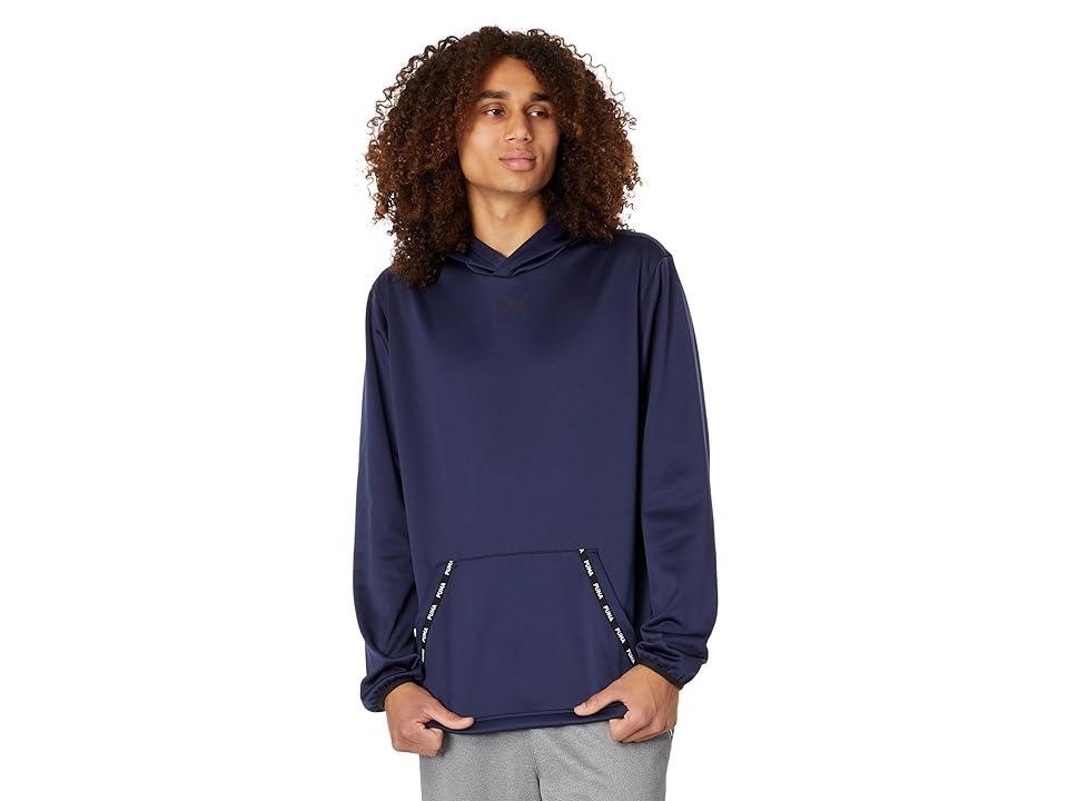 PUMA Fit Taped Pwrfleece Hoodie (PUMA Navy) Men's Clothing Product Image