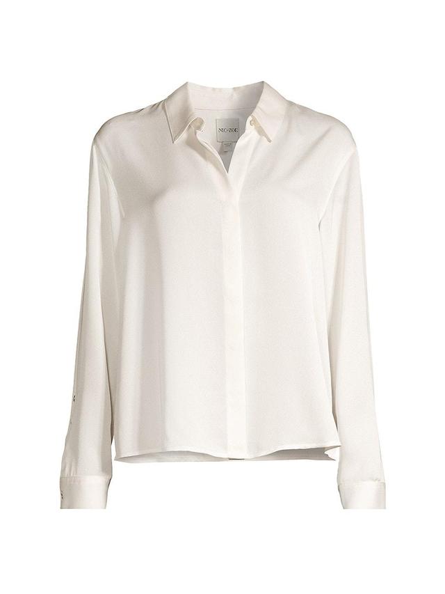 Nic+Zoe Satin Chiffon Shirt Product Image