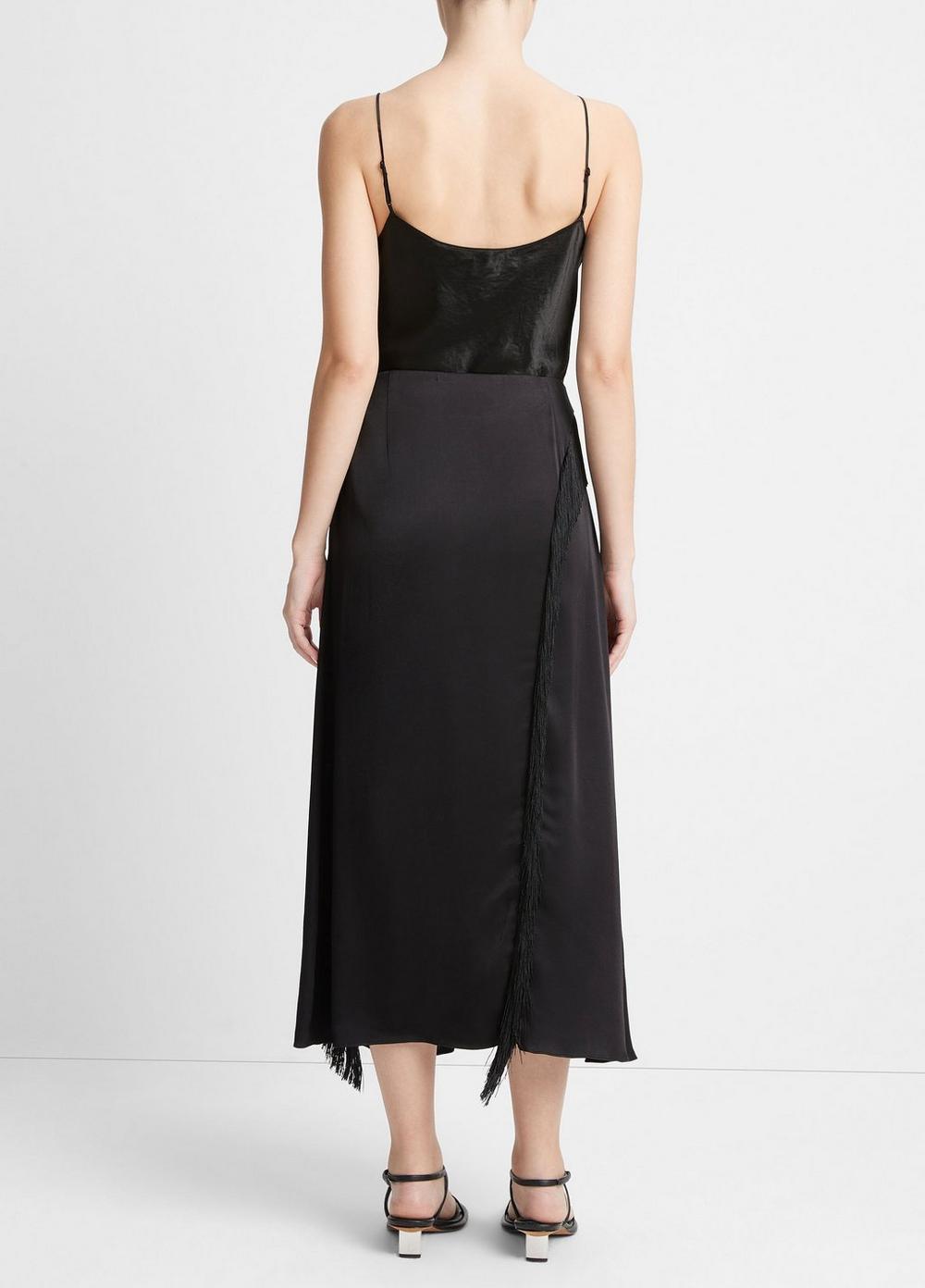 Fringe Draped Asymmetric Skirt Product Image