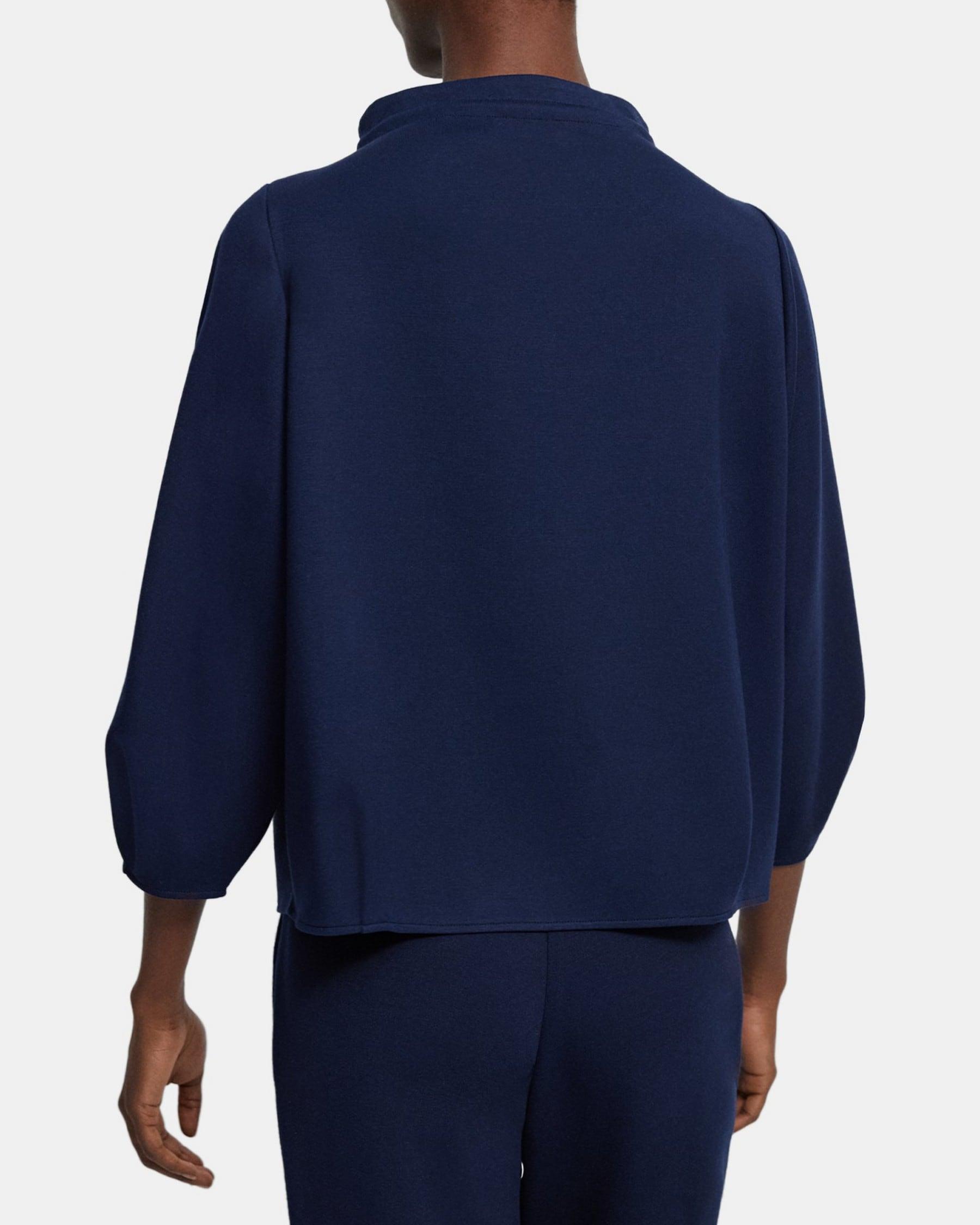 Drawstring Pullover in Double-Knit Jersey Product Image