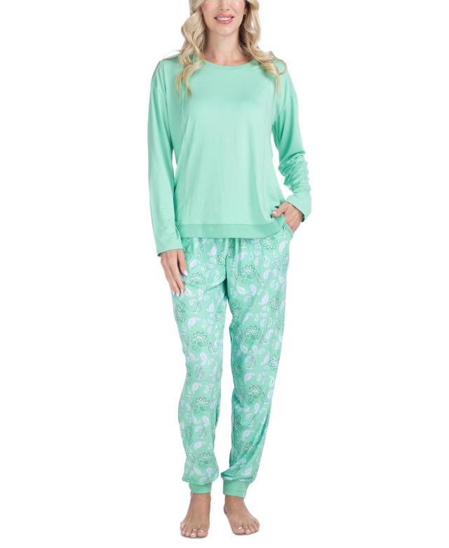 Muk Luks Womens 2-Pc. Lounge Loyalist Sweatshirt & Jogger Pants Pajamas Set Product Image