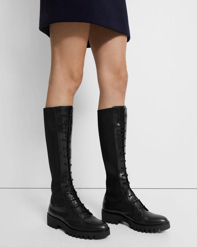 Laced Lug Boot in Leather Product Image