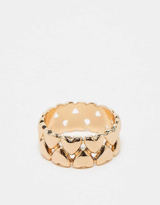 Reclaimed Vintage heart ring in gold Product Image