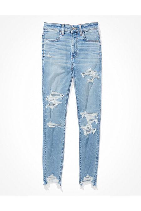 AE Next Level Ripped Super High-Waisted Jegging Womens Daylight Destroy 4 X-Short Product Image