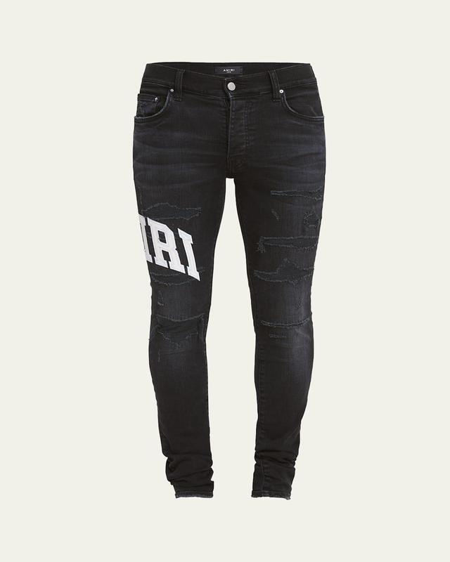 Mens Varsity Logo Repair Skinny Jeans Product Image