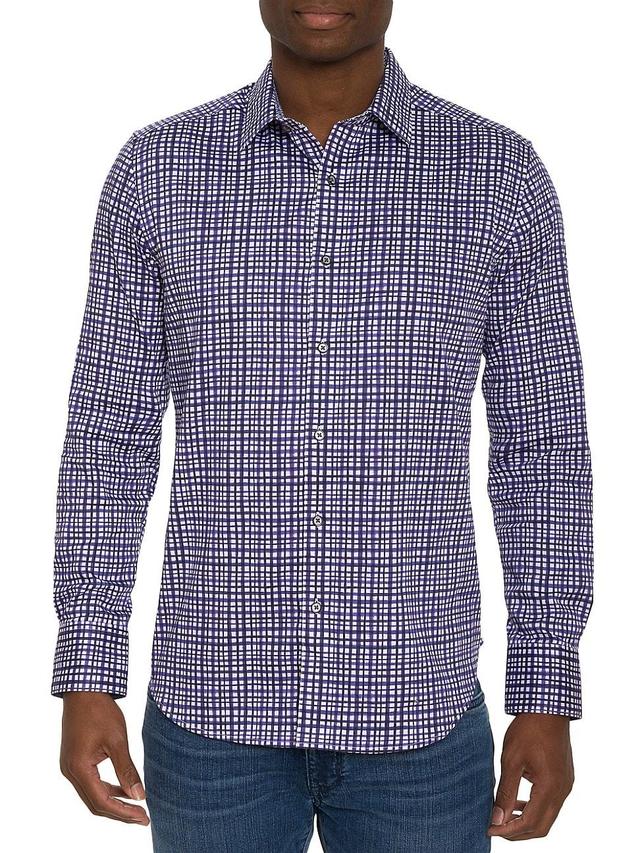 Mens Plaid Print Woven Shirt Product Image